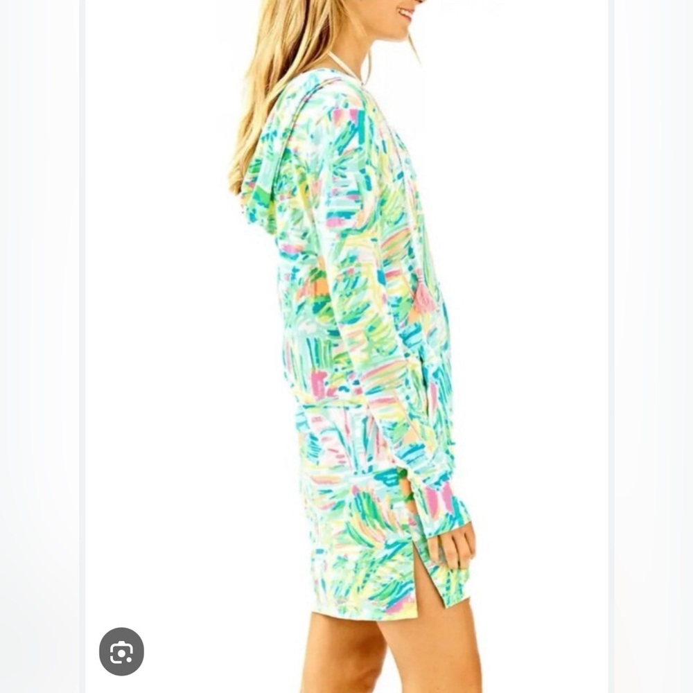 Lilly Pulitzer Rylie UPF 50+ Hooded Cover-up Dress Sea Salt & Sun - Picture 7 of 12